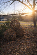 16 inch handwoven grapevine orb light, rustic garden decor