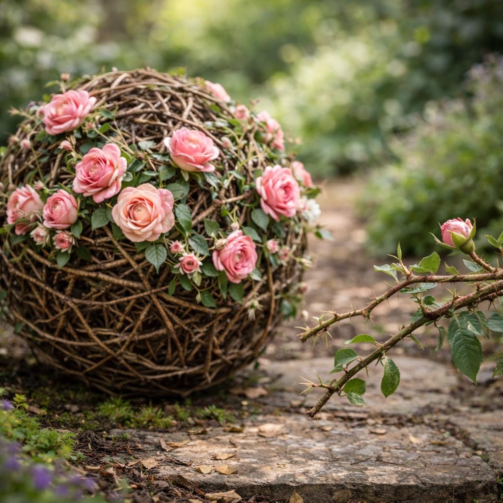 18 inch handwoven grapevine orb statement light