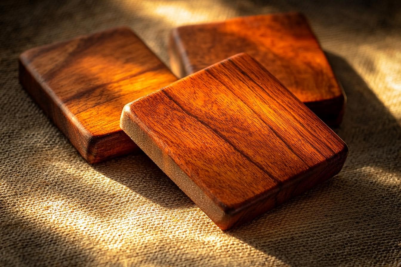 Handmade Hardwood Coasters – Walnut, Padauk & Purpleheart