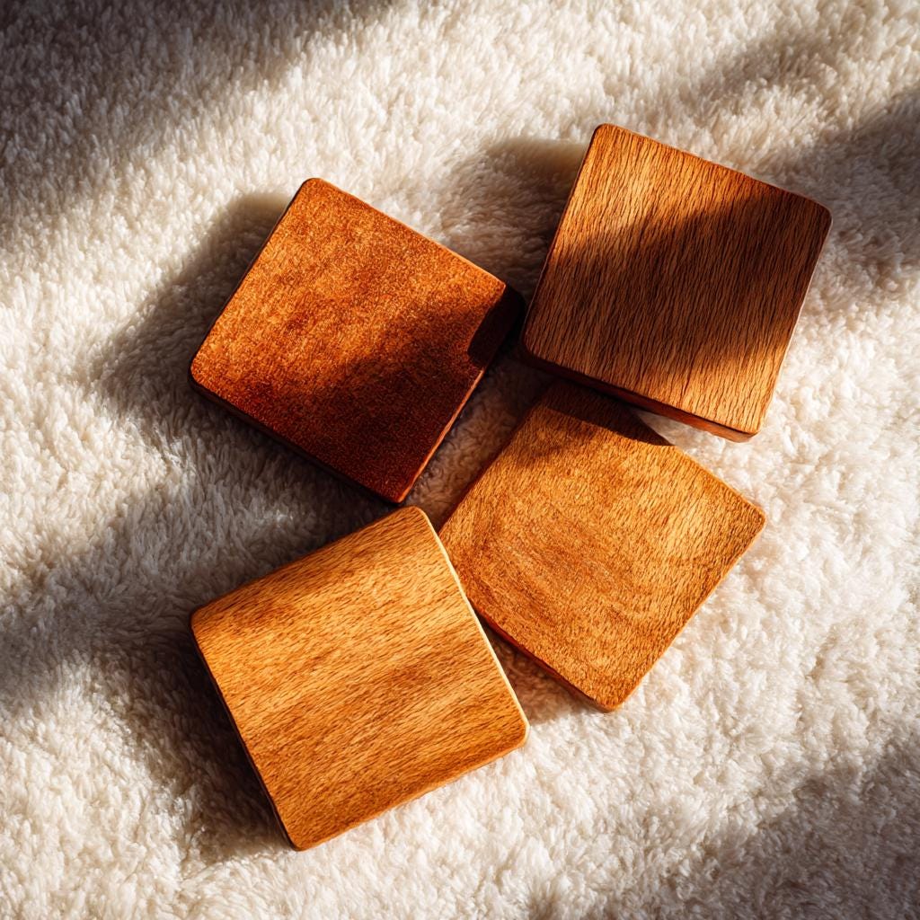 Handmade Hardwood Coasters – Walnut, Padauk & Purpleheart