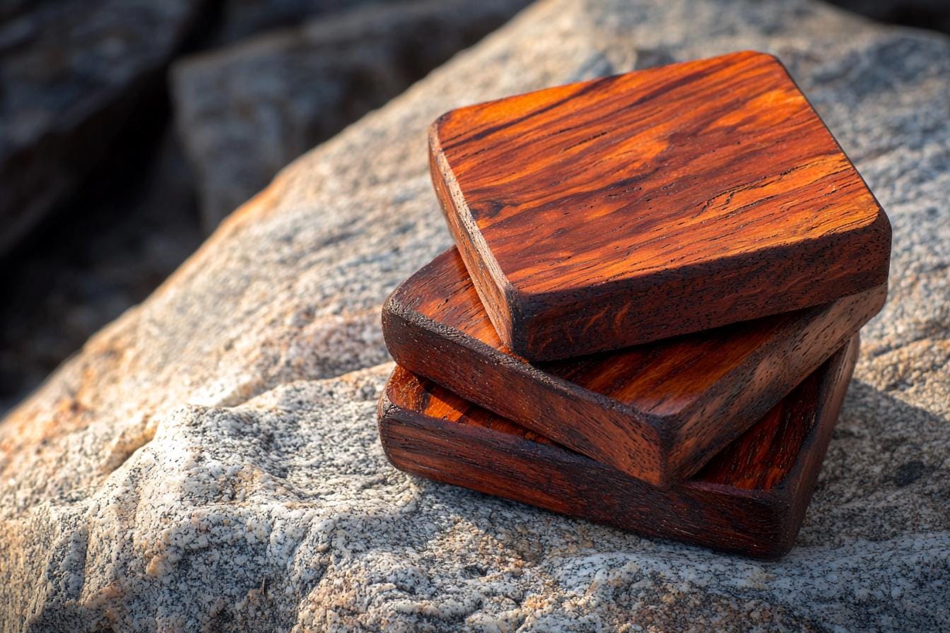 Handmade Hardwood Coasters – Walnut, Padauk & Purpleheart